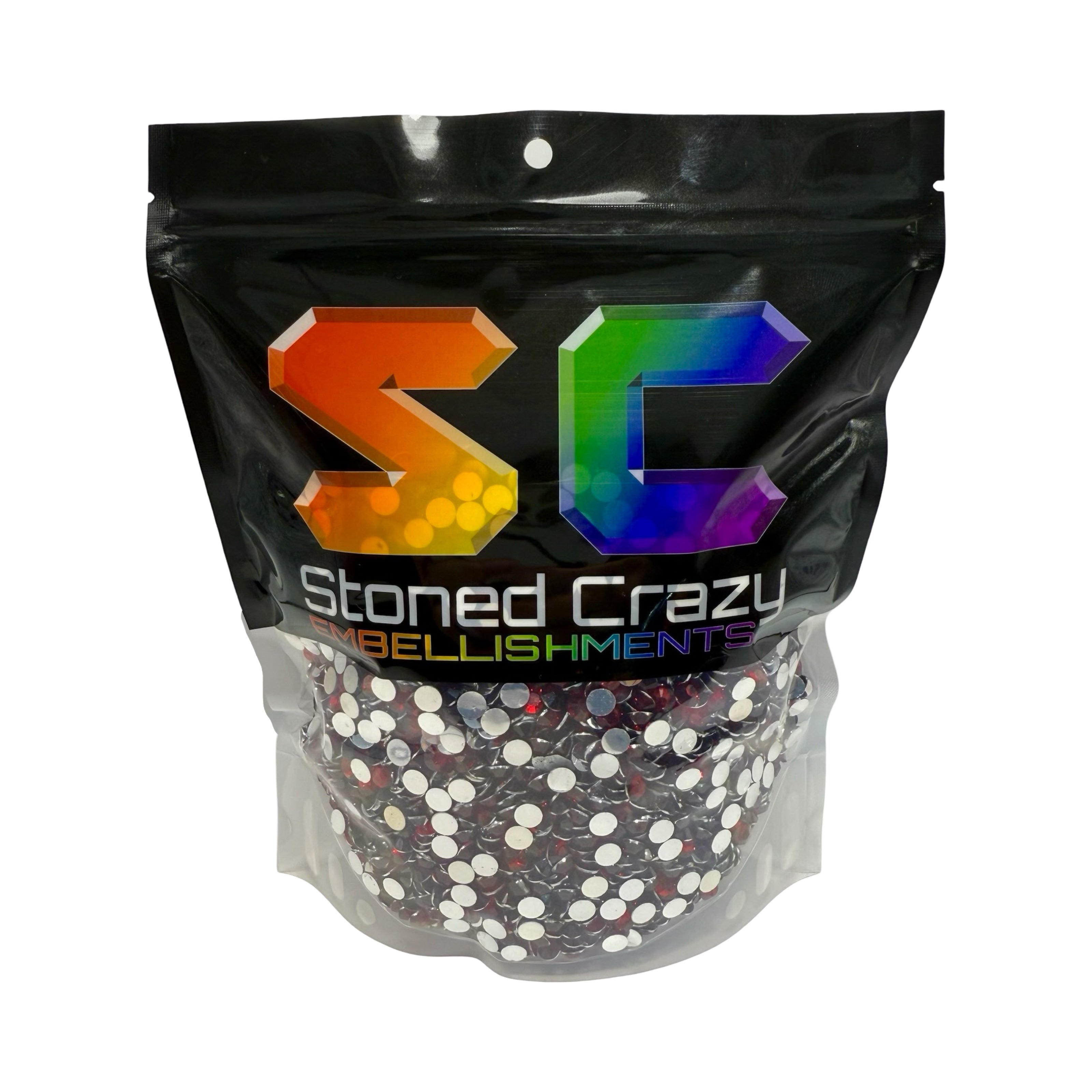 Dark Siam Resin Silver Back Rhinestones