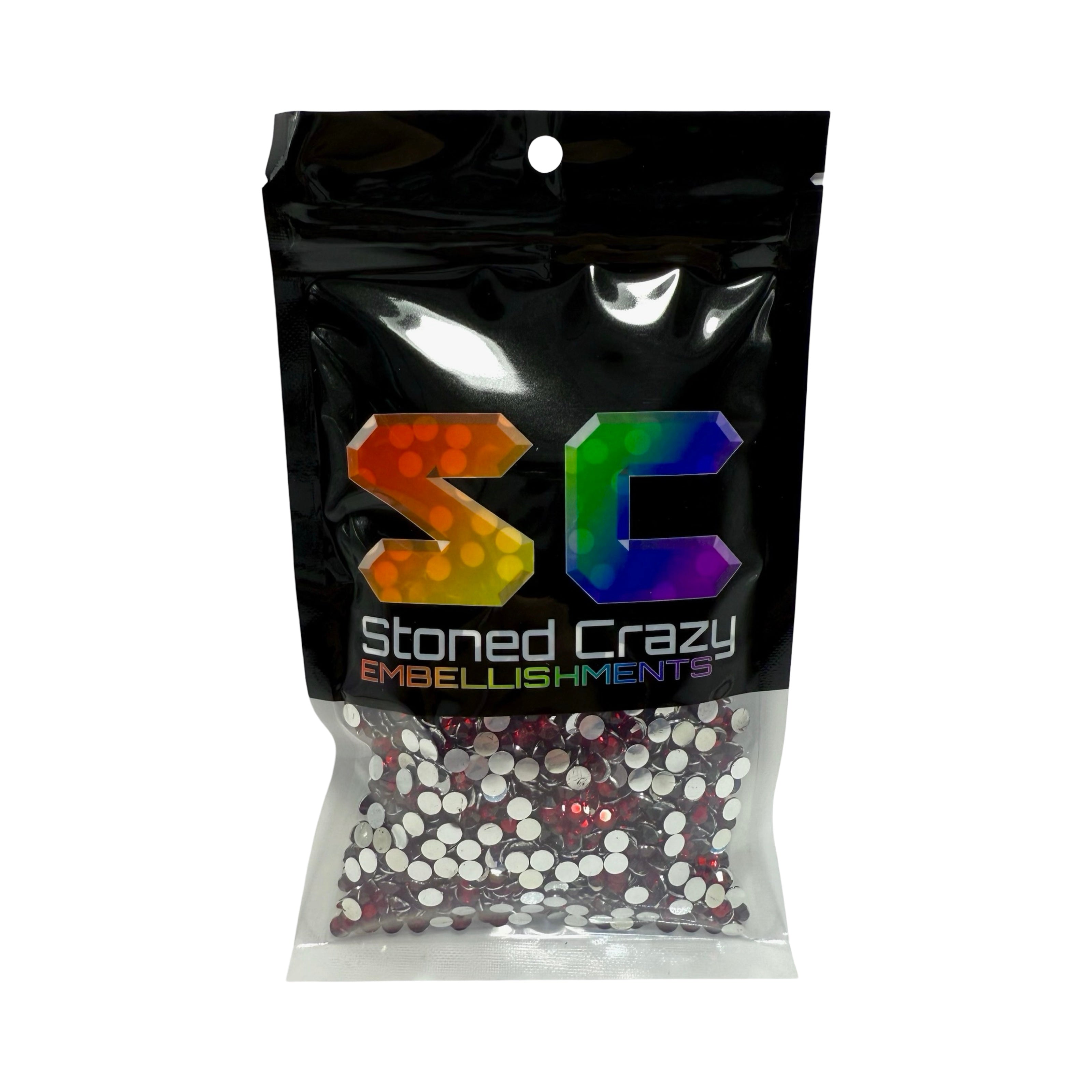 Dark Siam Resin Silver Back Rhinestones