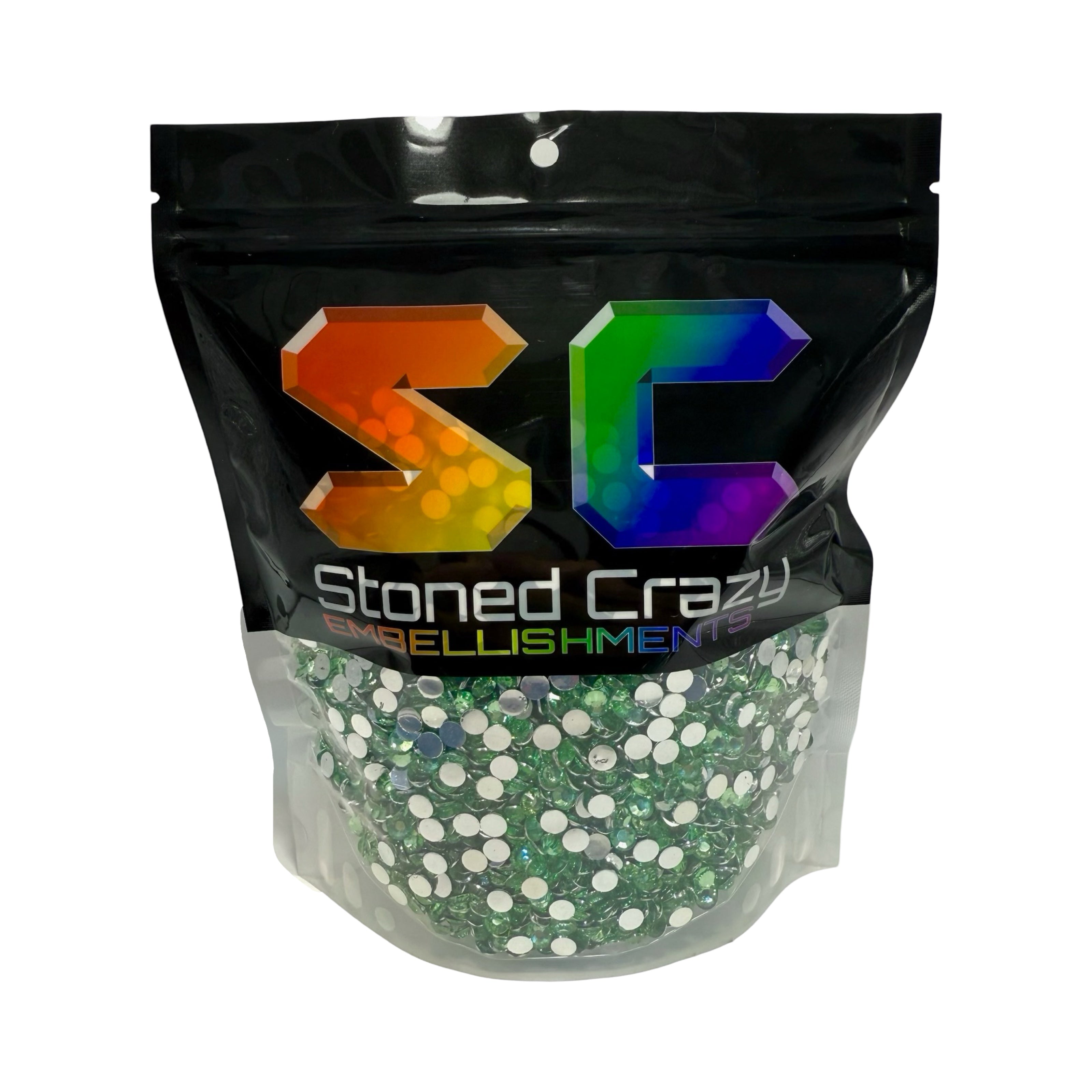 Light Peridot Resin Silver Back Rhinestones