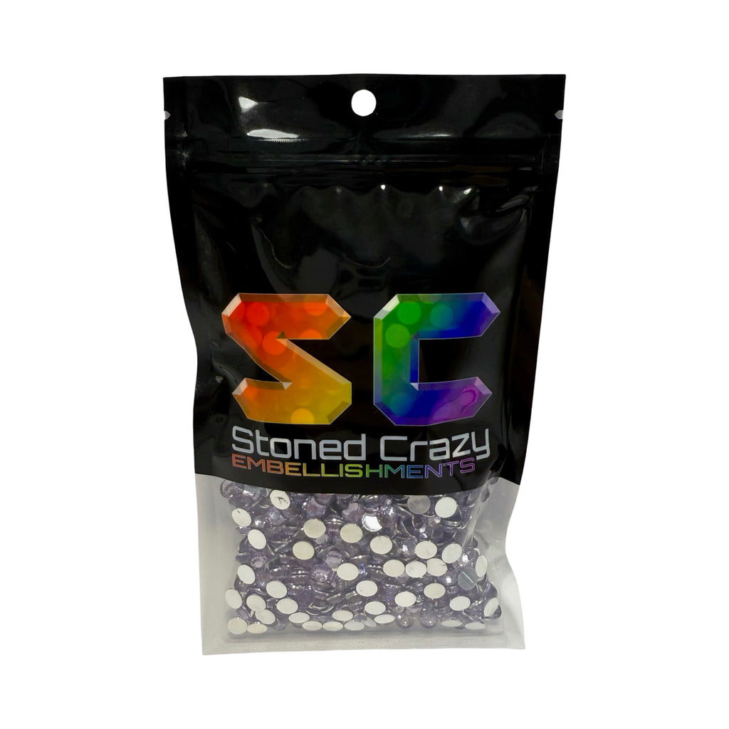 Light Amethyst Resin Silver Back Rhinestones