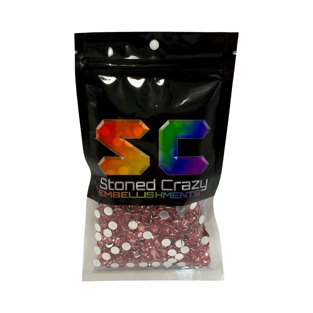 Dark Pink Resin Silver Back Rhinestones