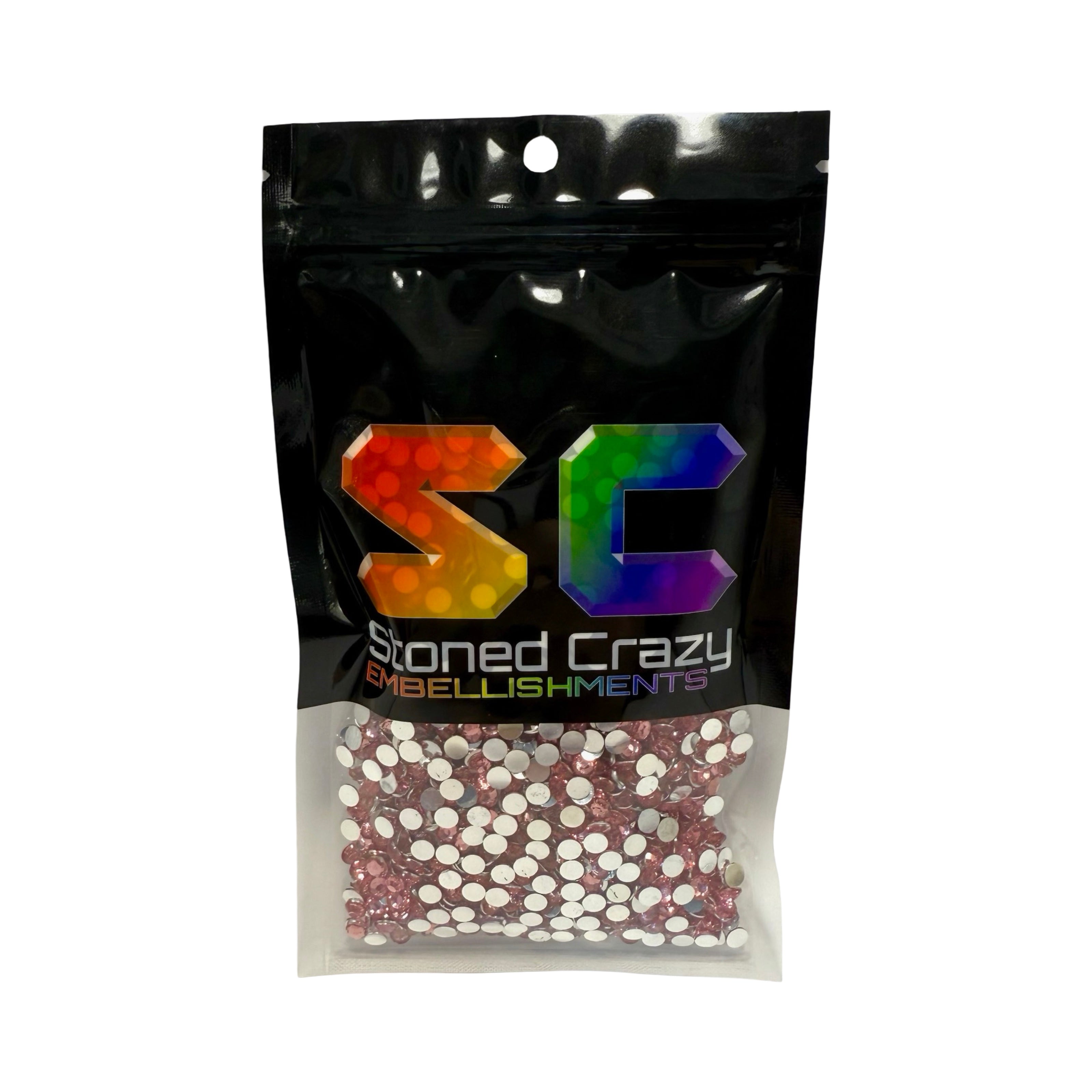 Light Pink Resin Silver Back Rhinestones