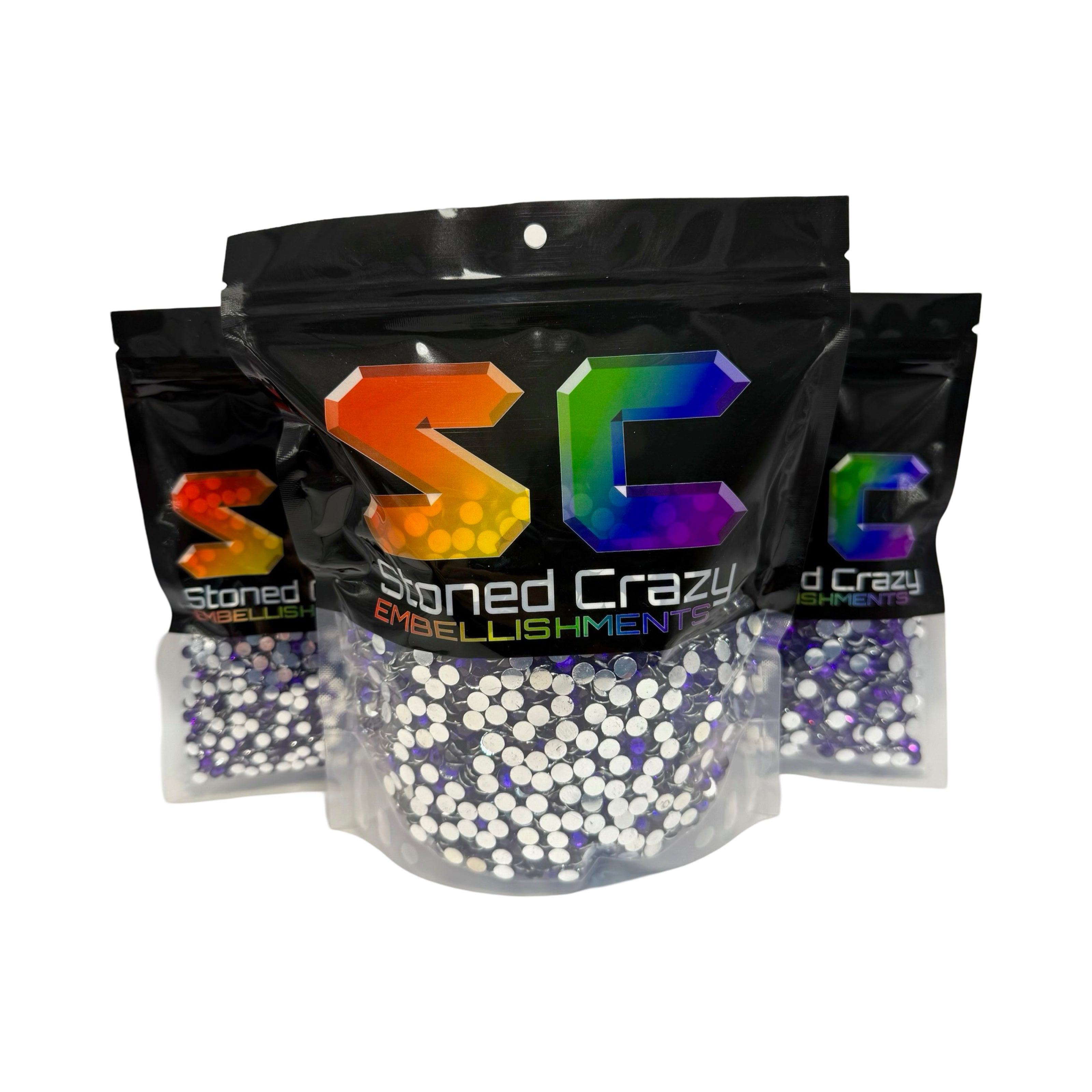 Dark Amethyst Resin Silver Back Rhinestones