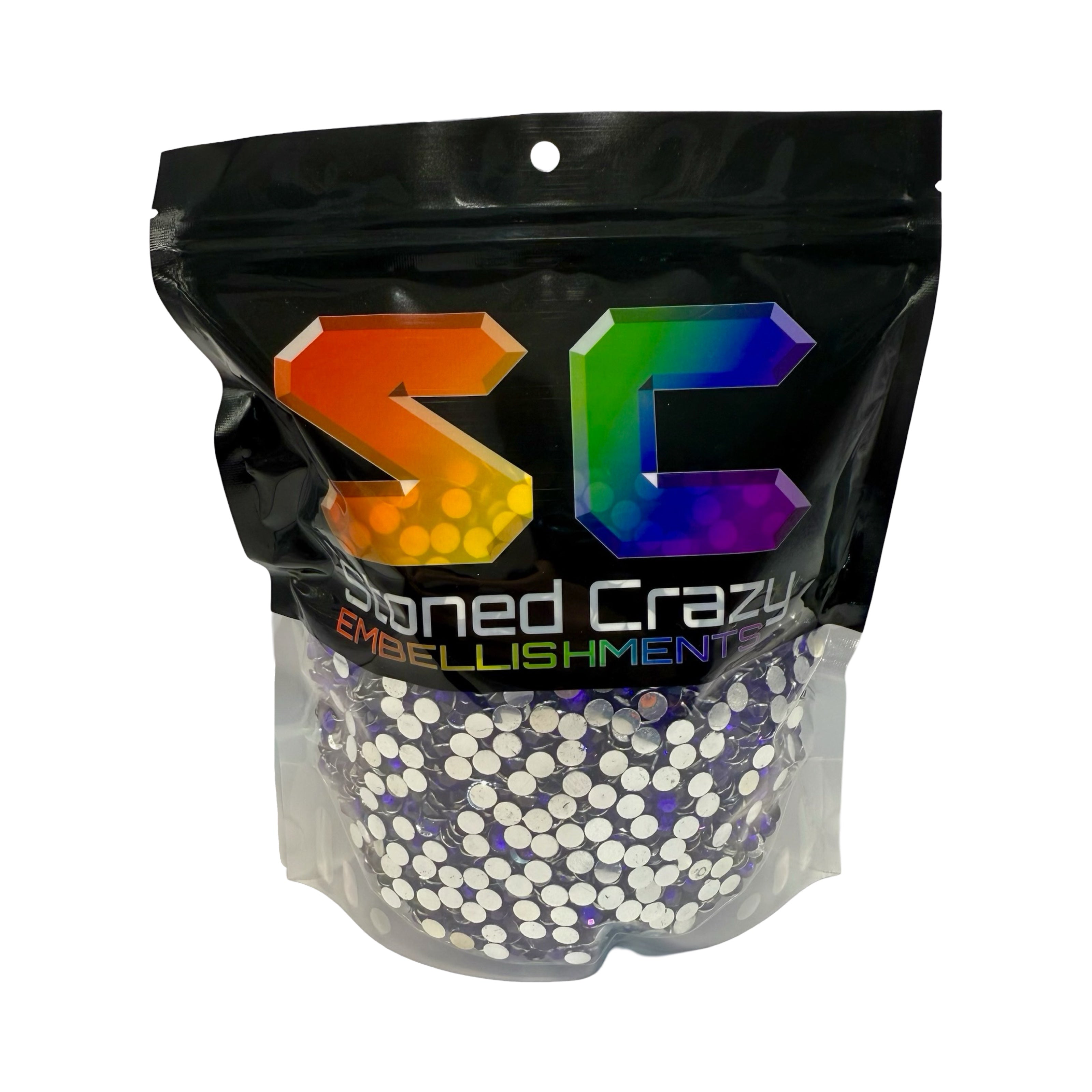 Dark Amethyst Resin Silver Back Rhinestones