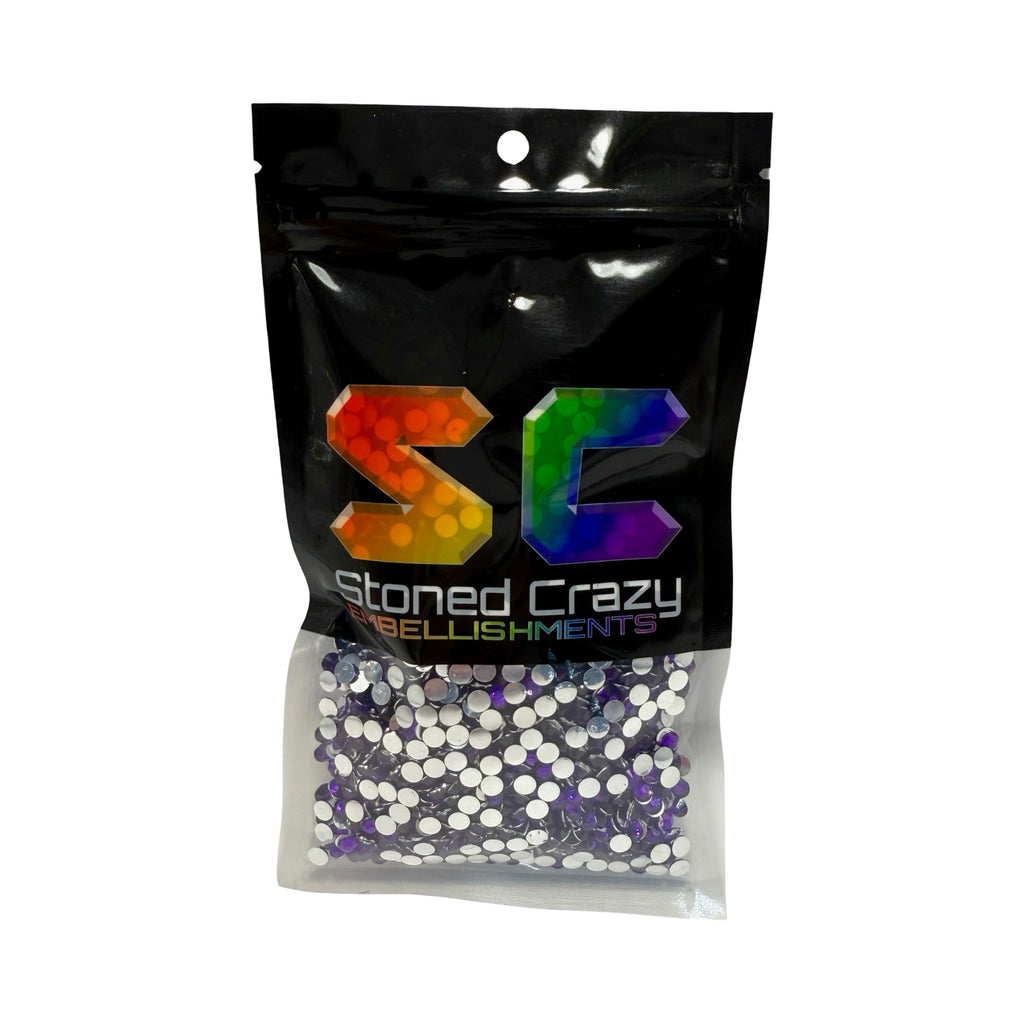 Dark Amethyst Resin Silver Back Rhinestones