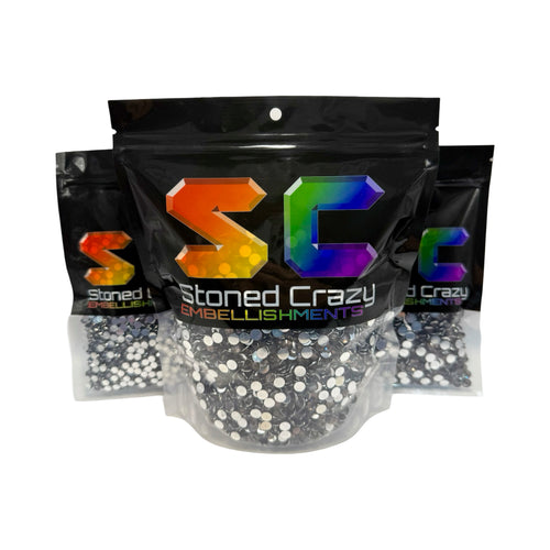 Black Diamond Resin Silver Back Rhinestones