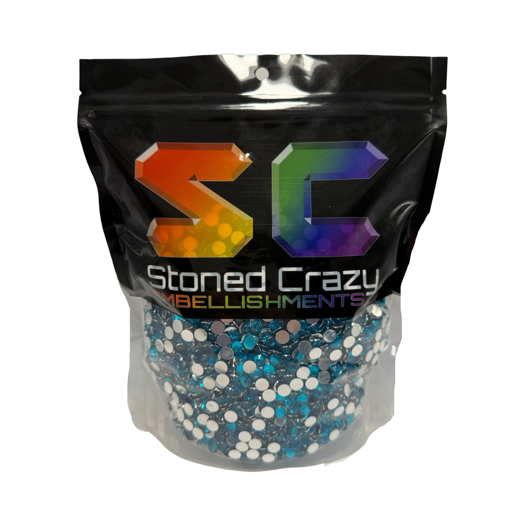 Capri Blue Resin Silver Back Rhinestones