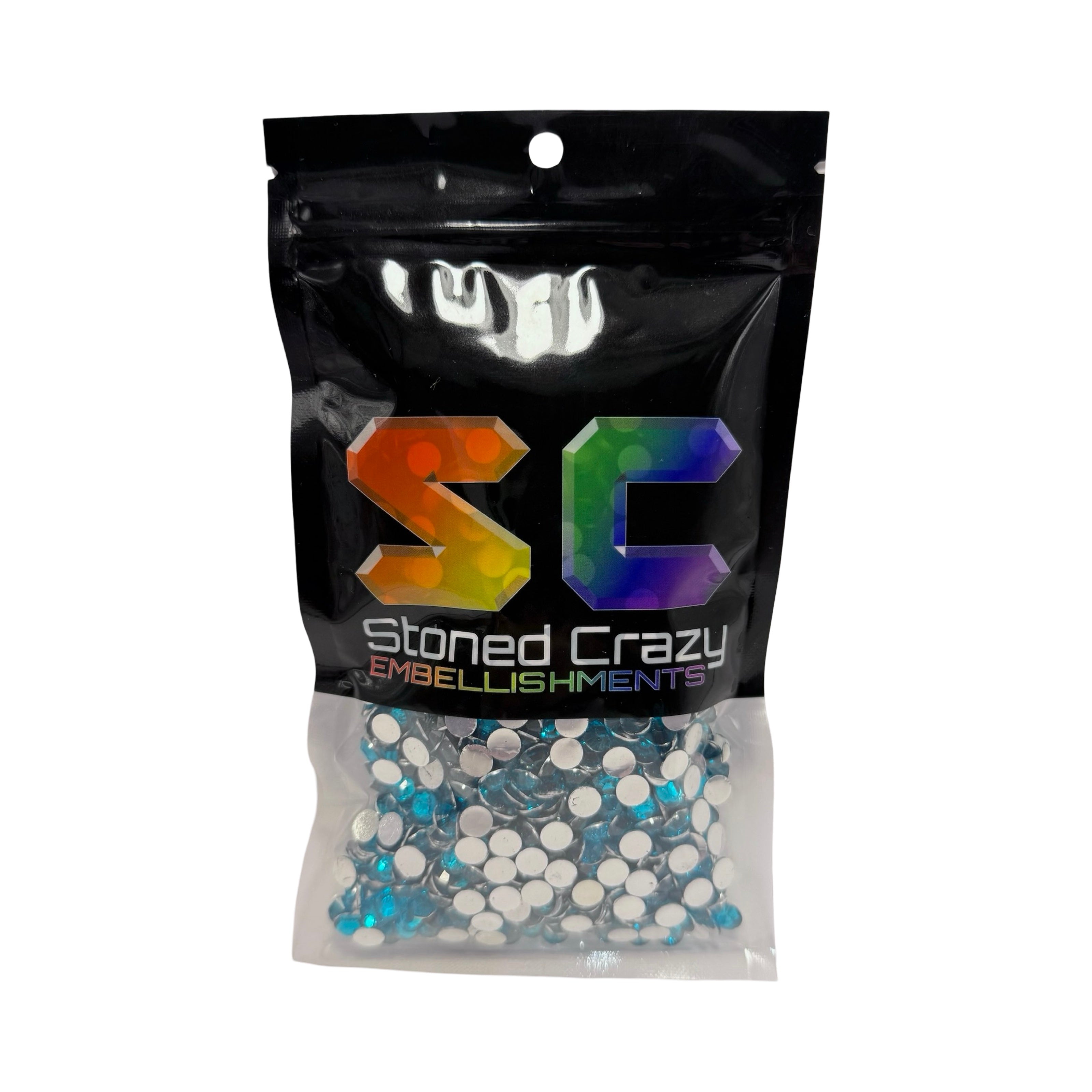 Capri Blue Resin Silver Back Rhinestones