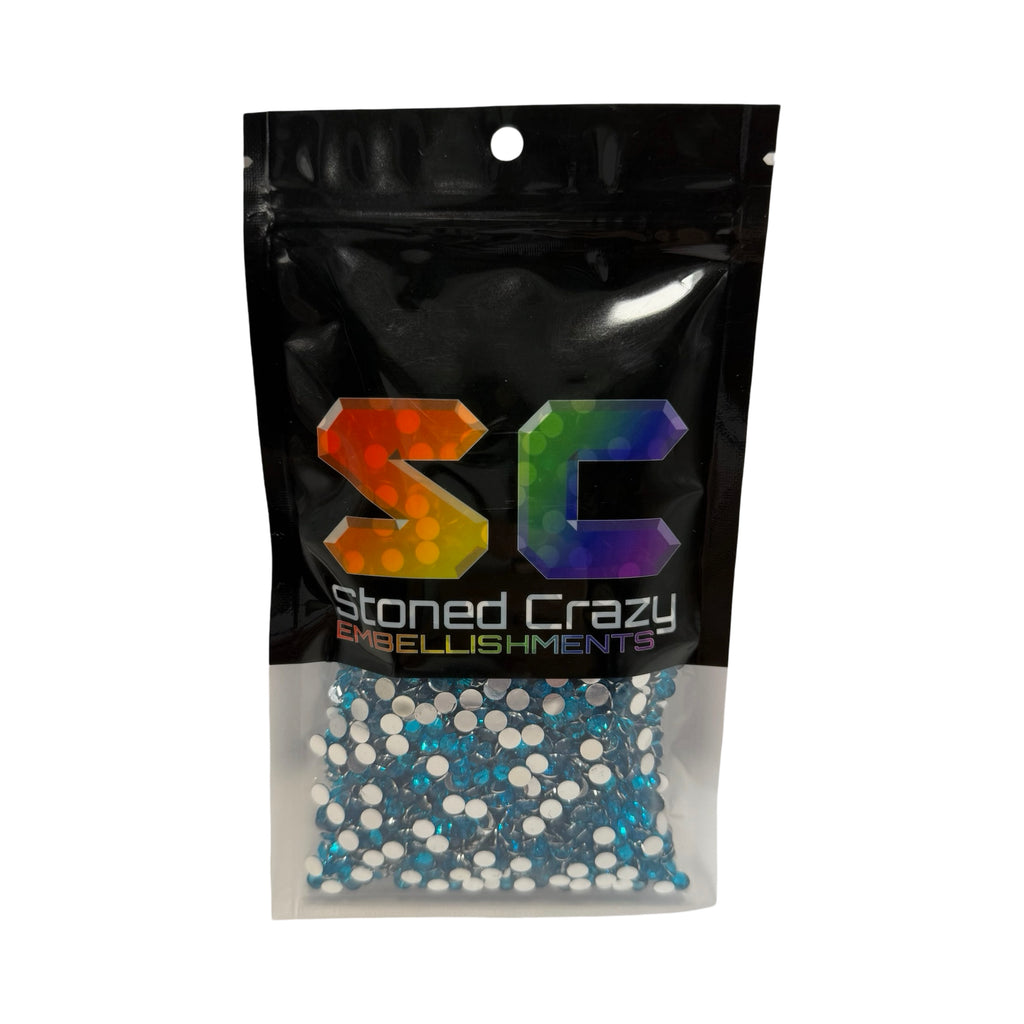 Capri Blue Resin Silver Back Rhinestones