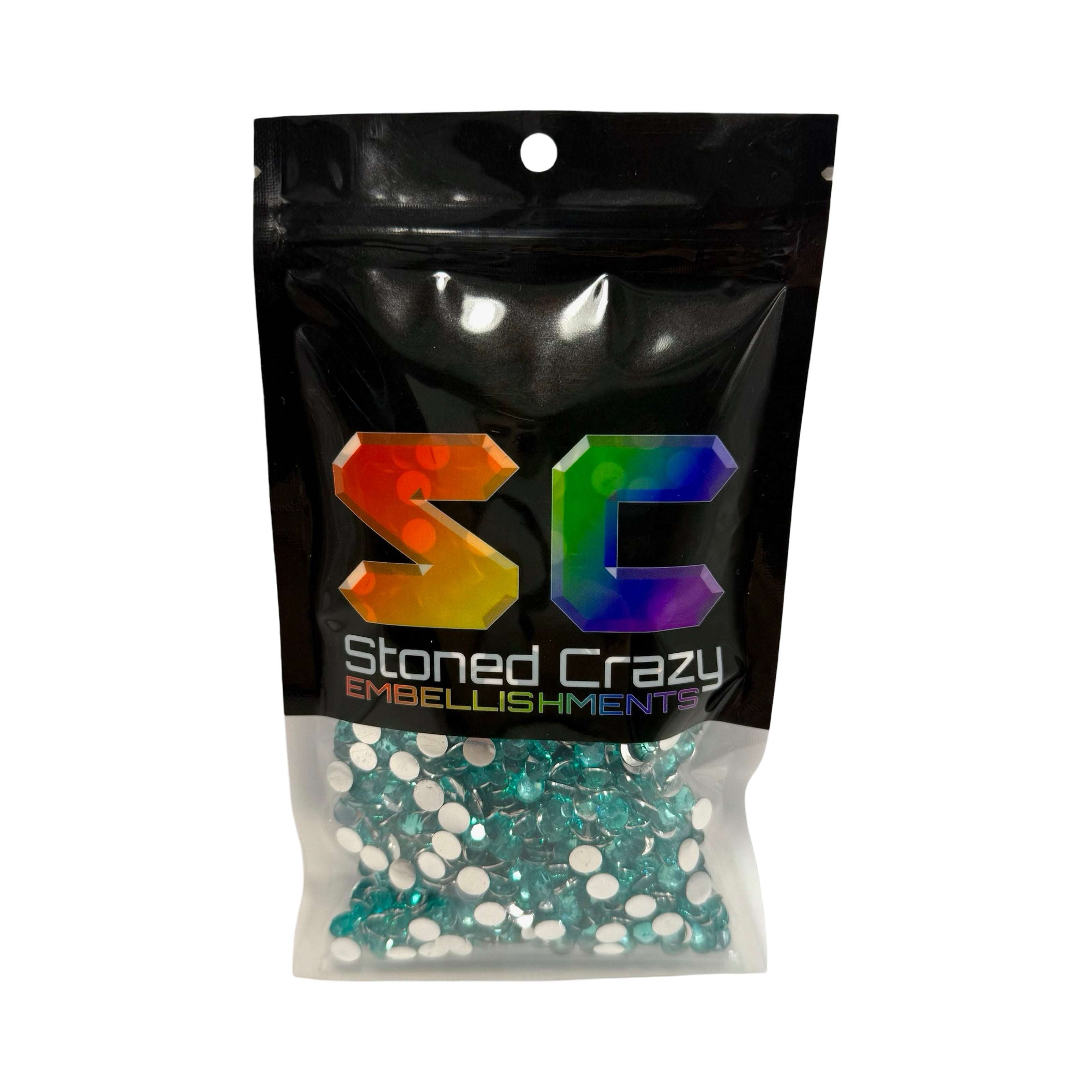 Aquamarine Resin Silver Back Rhinestones