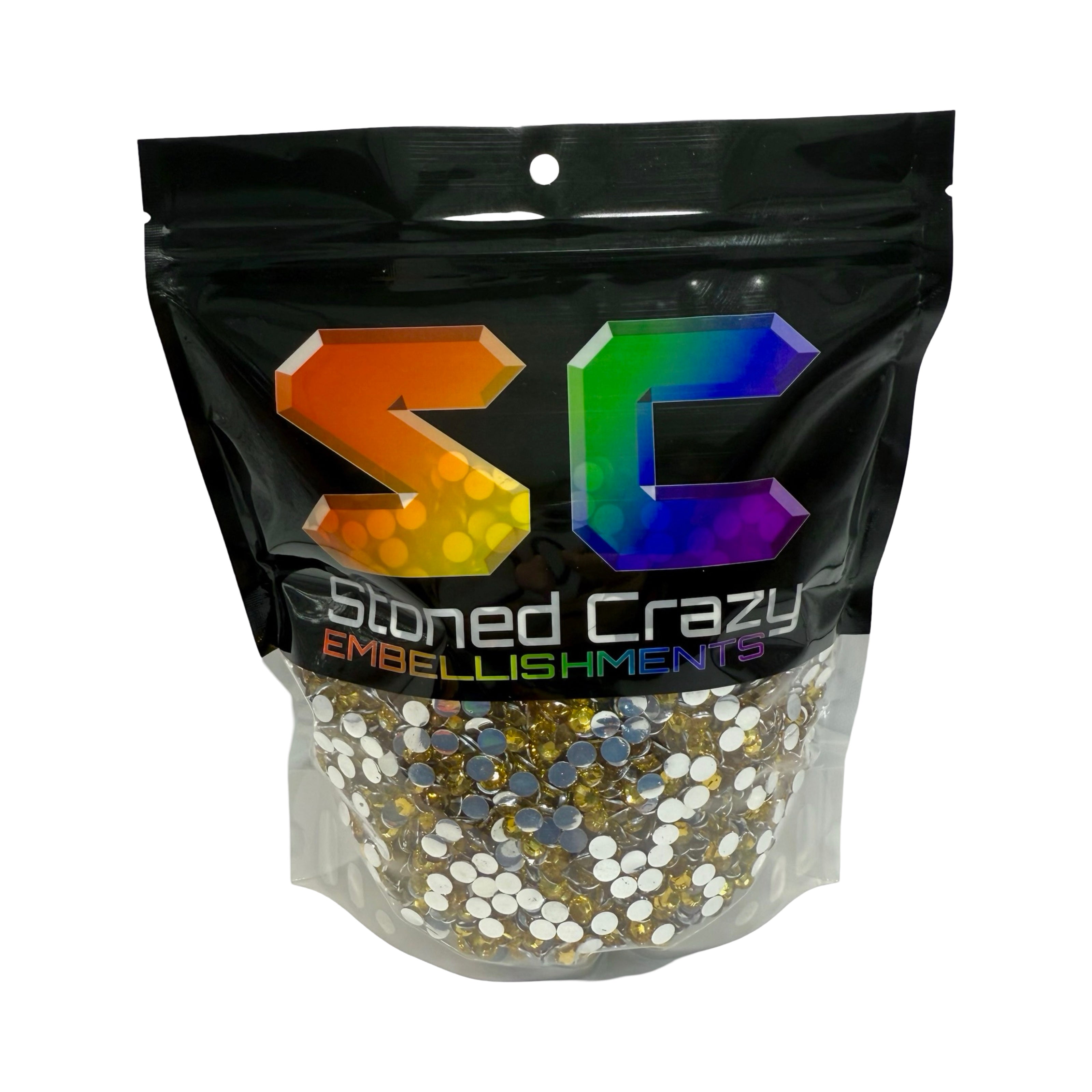 Light Topaz Resin Silver Back Rhinestones