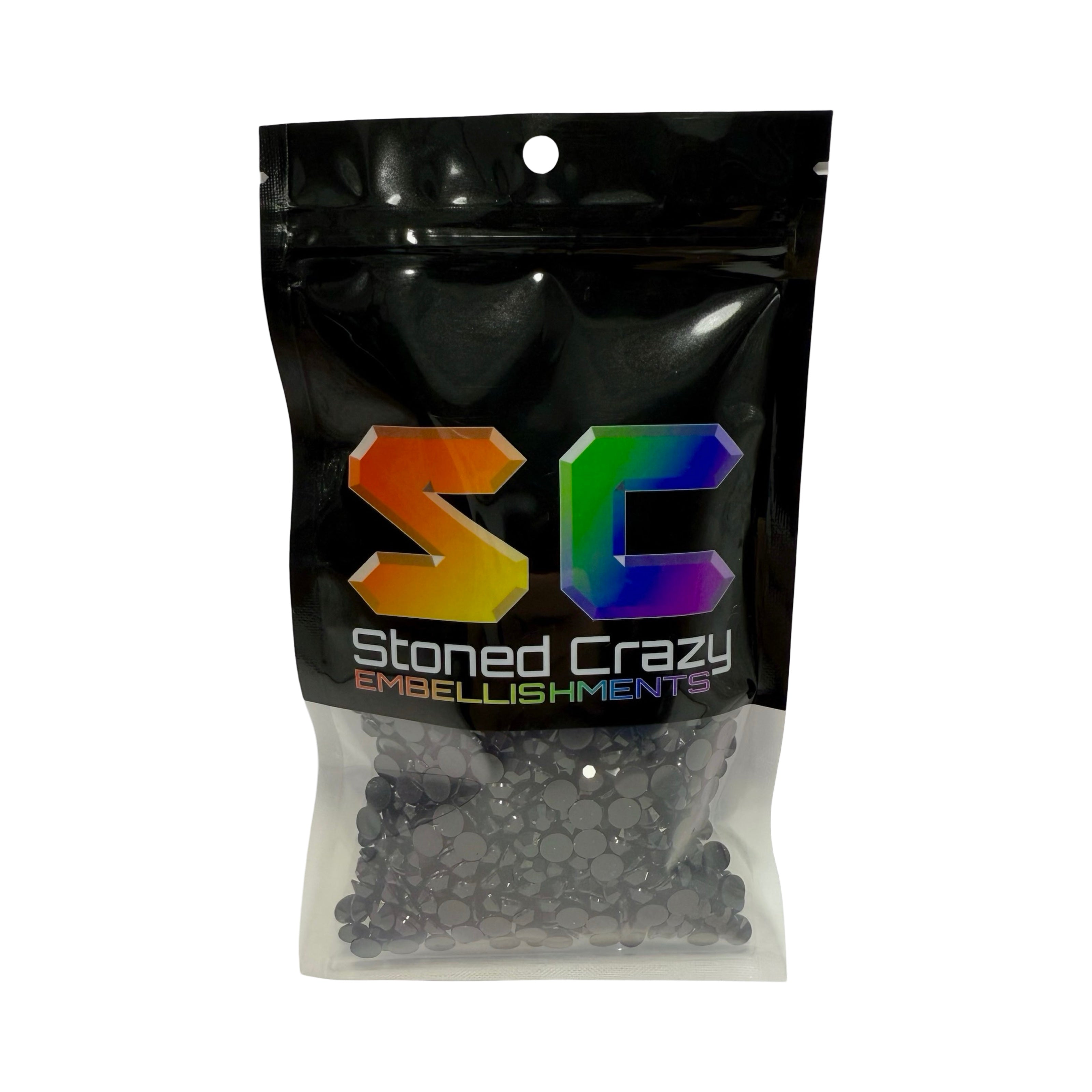 Jet Black Resin Rhinestones