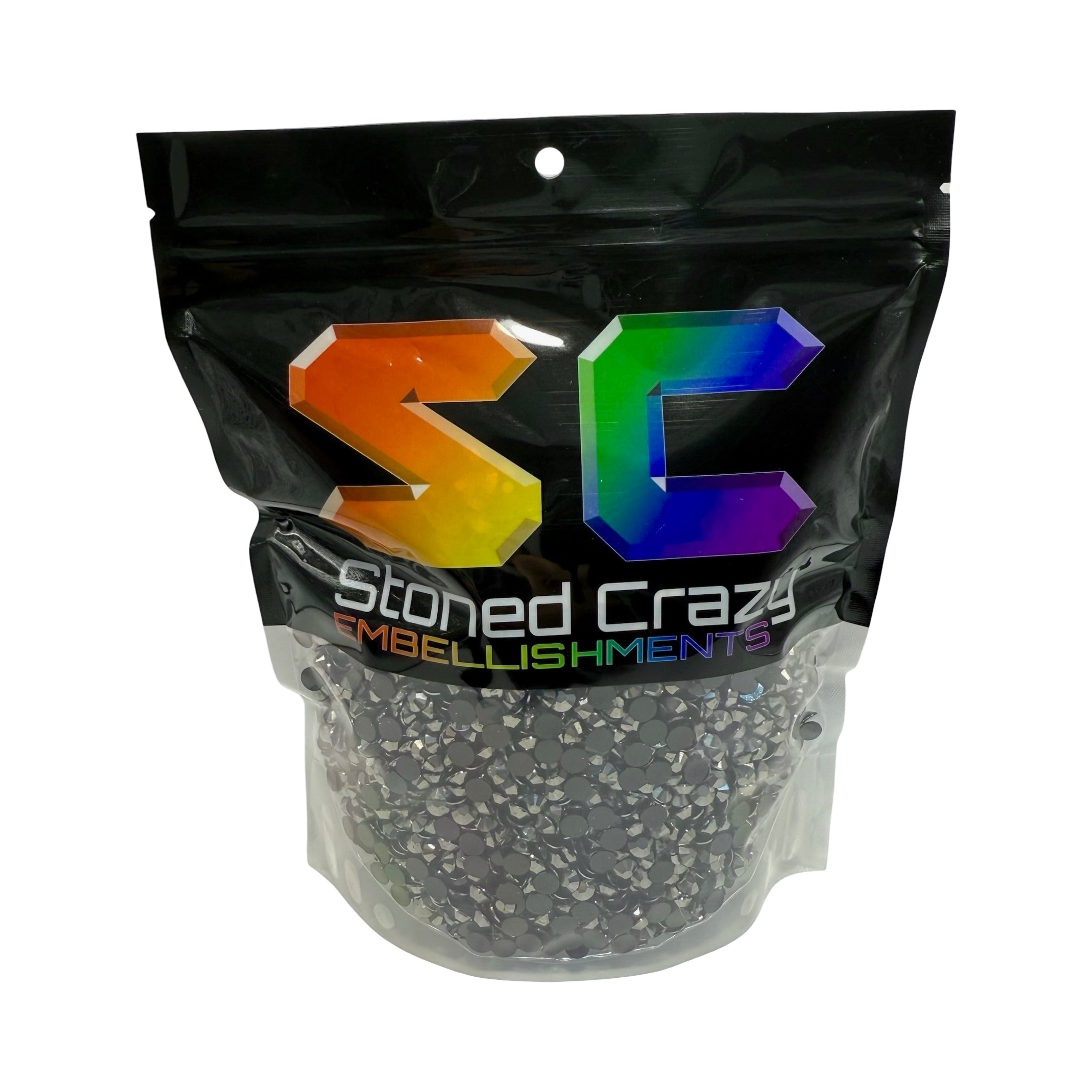 Hematite Resin Silver Back Rhinestones