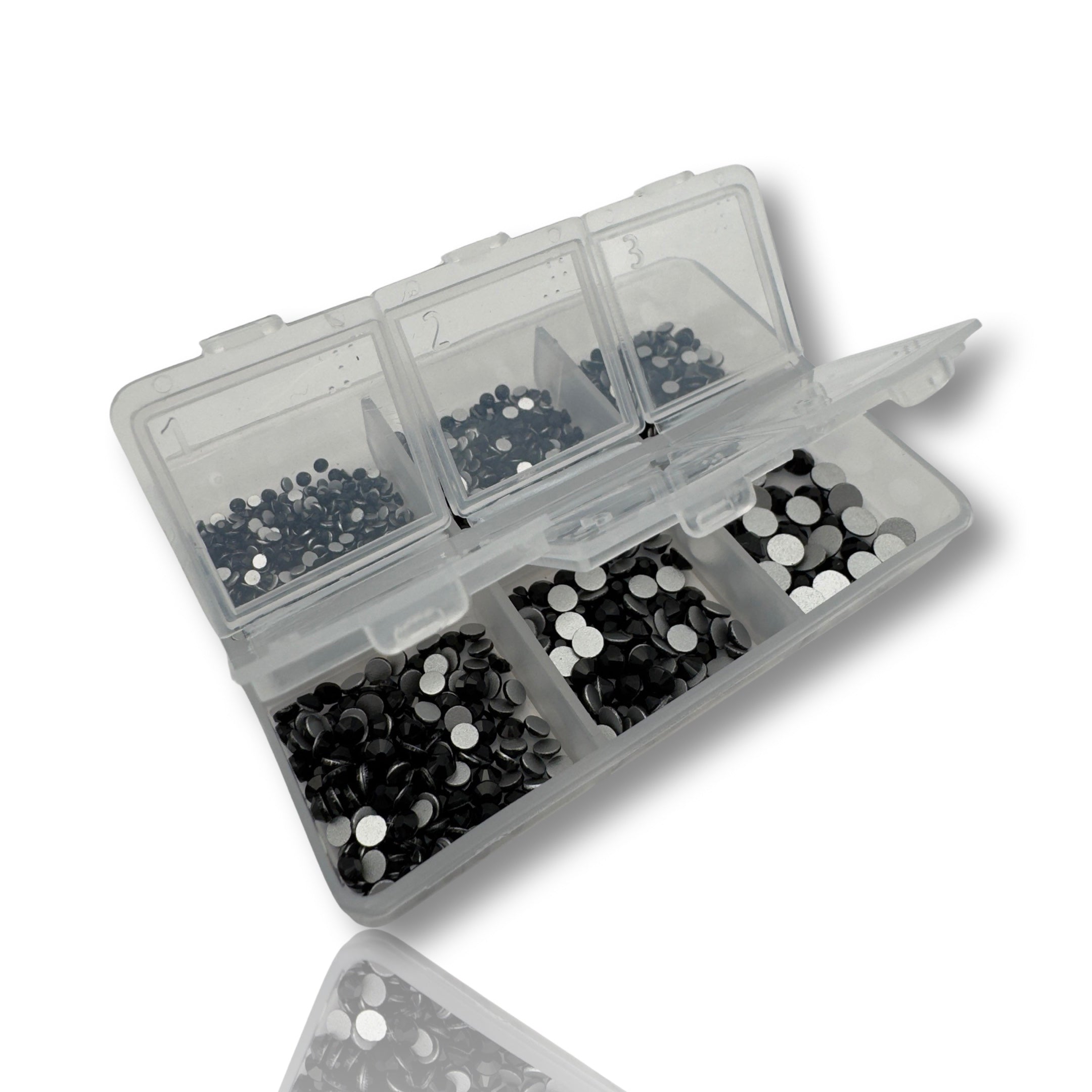 Jet Black Non-Hotfix Glass Rhinestones